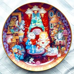 Whisker Wuv Bill Bell Plate - Fine Porcelain Franklin Mint Heirloom Cat Plate